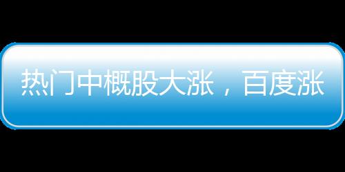 熱門中概股大漲，百度漲幅超過3%——股市觀察