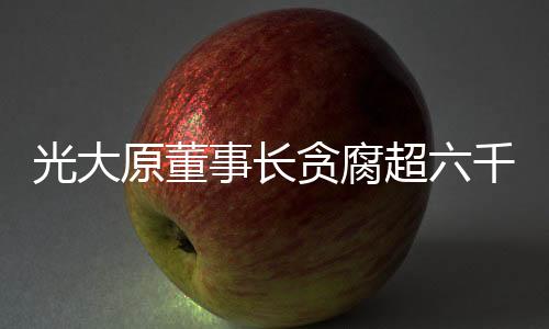 光大原董事長(zhǎng)貪腐超六千萬(wàn)元獲刑十五年