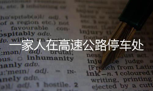 一家人在高速公路停車處后備箱里的溫馨美食時光