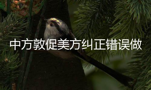 中方敦促美方糾正錯誤做法，重塑雙邊關(guān)系的關(guān)鍵時刻