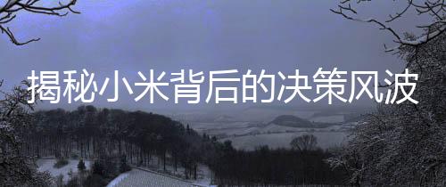 揭秘小米背后的決策風(fēng)波，撤銷不做衛(wèi)生巾聲明背后的故事
