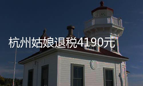 杭州姑娘退稅4190元，驚呼巨款