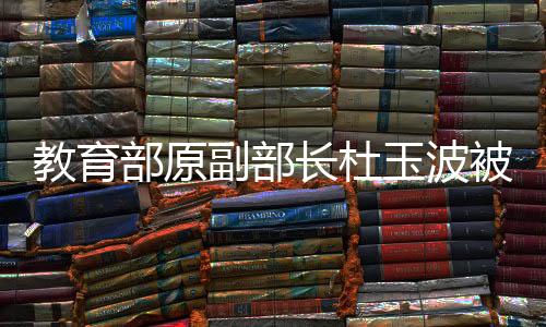 教育部原副部長杜玉波被開除黨籍——黨內(nèi)反腐決不留情