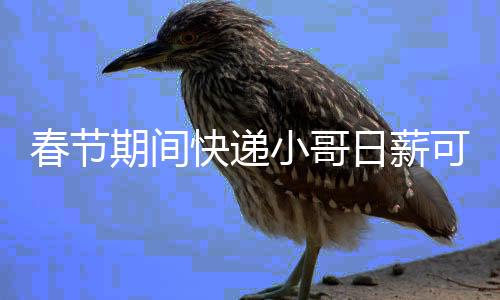 春節(jié)期間快遞小哥日薪可超700元，快遞業(yè)的堅(jiān)守與奮斗者的笑容