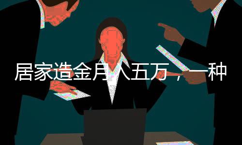 居家造金月入五萬，一種新型居家賺錢模式的探索與實踐