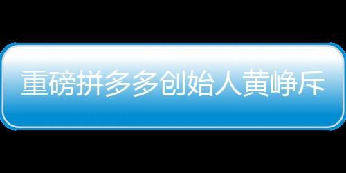重磅拼多多創(chuàng)始人黃崢斥資4.8億購房，再現(xiàn)互聯(lián)網(wǎng)巨頭投資眼光與決心