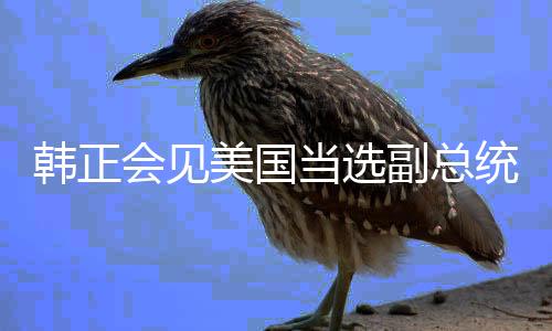 韓正會(huì)見美國當(dāng)選副總統(tǒng)萬斯，中美元首會(huì)談為未來開啟新的篇章