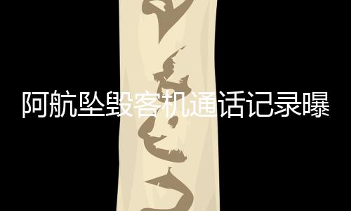 阿航墜毀客機通話記錄曝光，揭秘悲劇背后的細(xì)節(jié)