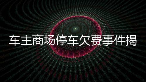 車主商場停車欠費(fèi)事件揭秘，詳探事件內(nèi)幕，揭曉事件影響