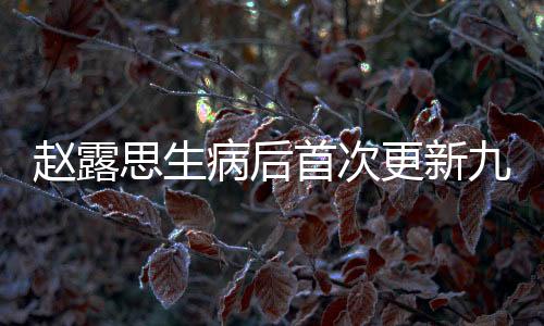 趙露思生病后首次更新九宮格，引發(fā)粉絲熱議