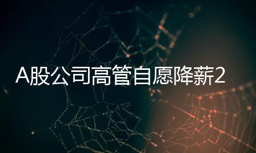 A股公司高管自愿降薪20%直至盈利，共克時艱，引領(lǐng)行業(yè)新風(fēng)尚
